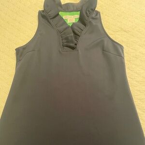 Gretchen Scott Navy Sleeveless Dress with Ruffled Color (XL)